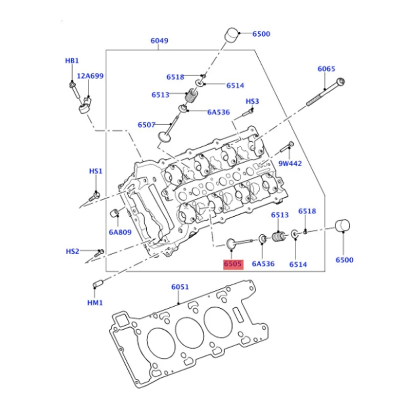 LR041677 C2Z29182 LR054852 La nd Ro ve r Valve - Exhaust