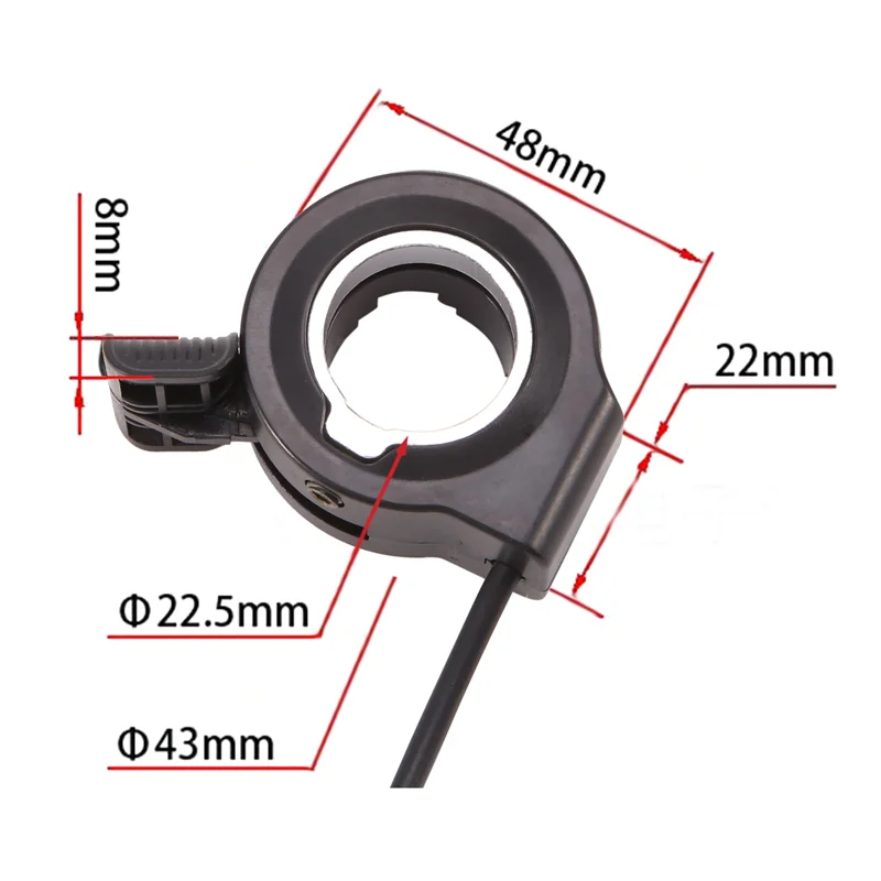 Quick Thumb Throttle Electric Scooter Bicycle Thumb Throttle 3 Pin Waterproof SM Connector Electric Bike Accessories