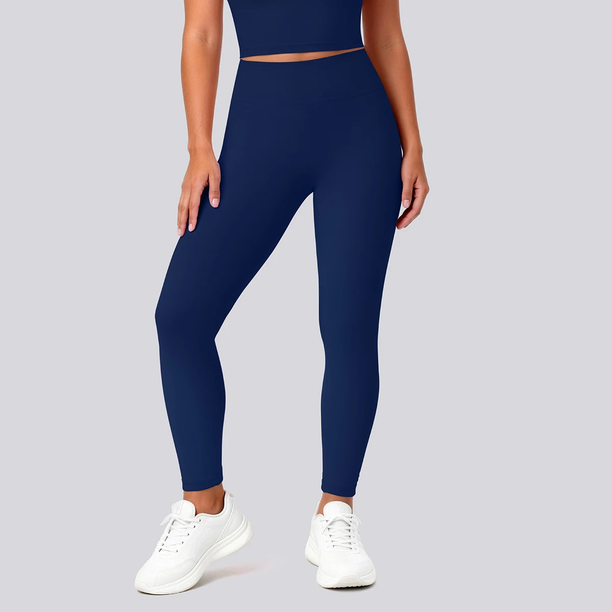 Hochtaillierte, schnelltrocknende Yoga-Hose für Damen, Fitness-, Lauf-, Rad- und Workout-Leggings, einfarbige, formgebende Sport-Hose – Detail 19