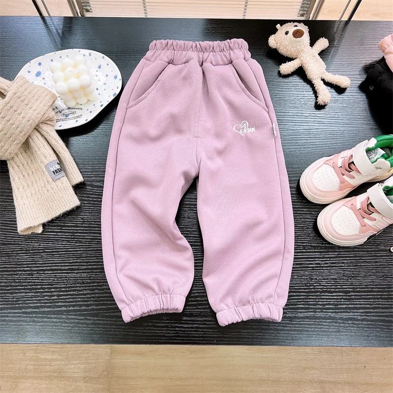 Autumn New Korean Childrens Girls Pants Stylish Loose Versatile Toddler Girls Long Pants Elastic Waist Kids Baby Girls Pants