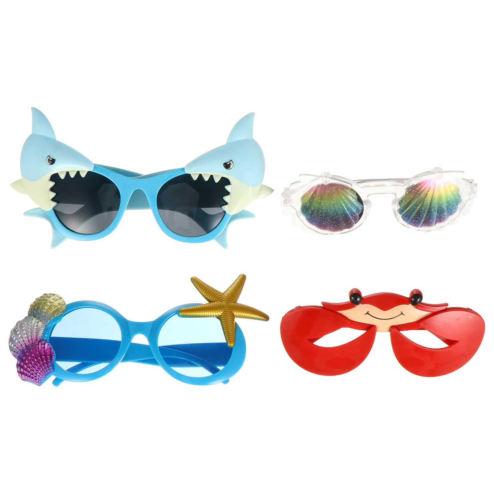 4 Stuks Krab Brillen Plastic Hawaii Party Bril Creatieve Grappige Brillen Rekwisieten voor Kostuum Carnaval Maskerade Photo Booth