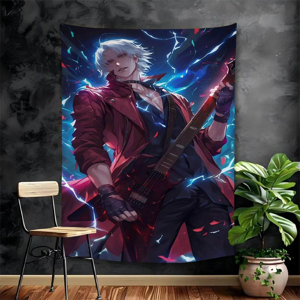 D-Devil May Cry-S Cartoon Tapestry Bohemian Wall Tapestries Mandala Home Decor