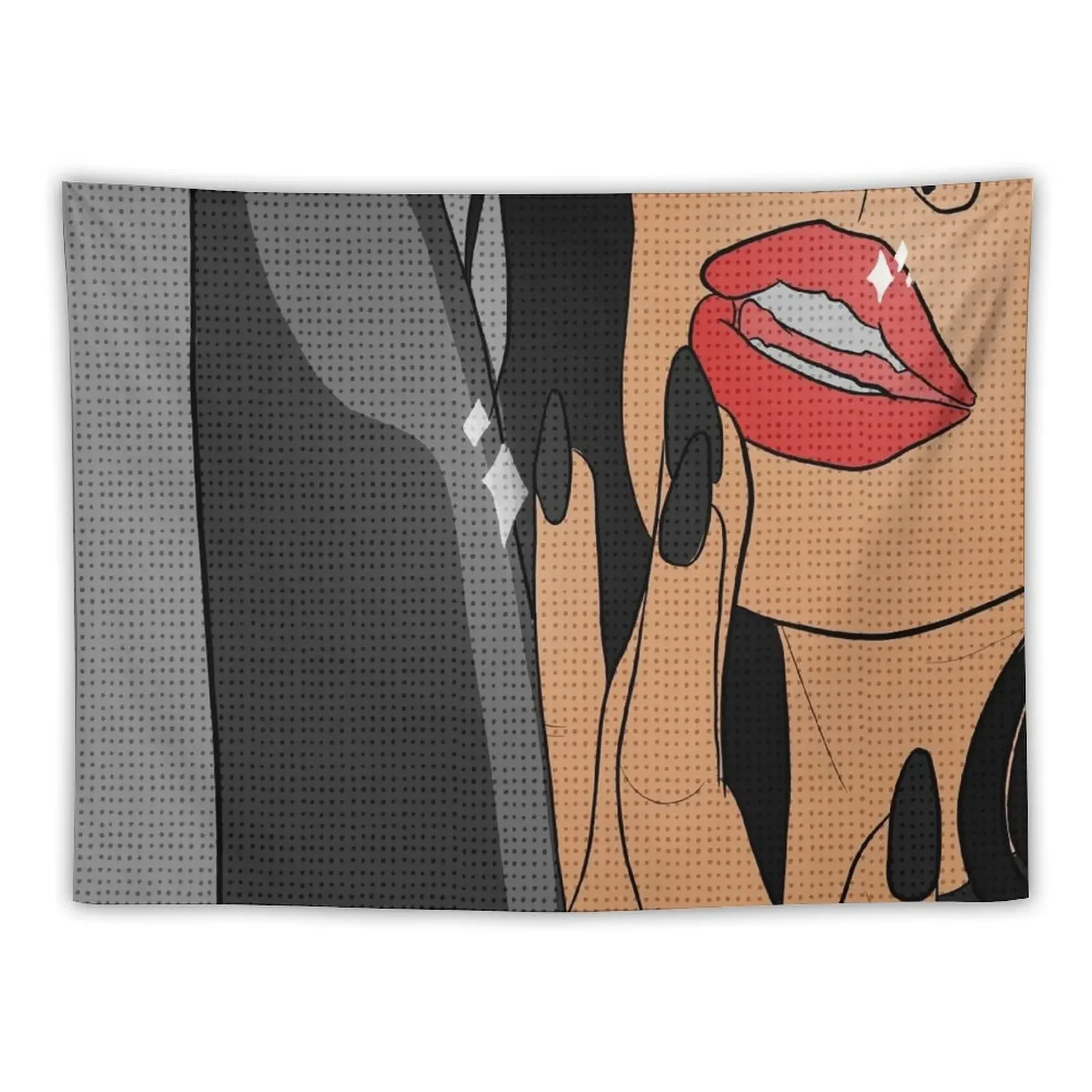 

dangerous woman comic style GREY Tapestry Wall Art Living Room Decoration House Decorations Wall Decorations Tapestry