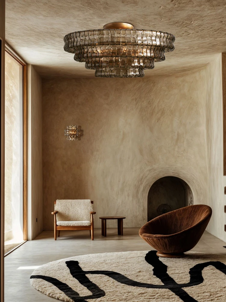 Illuminate Your Living Room Or Dining Room With Our Led  Glass Series Ceiling Lamp Oval Round 2-5 Layer Dimming Function