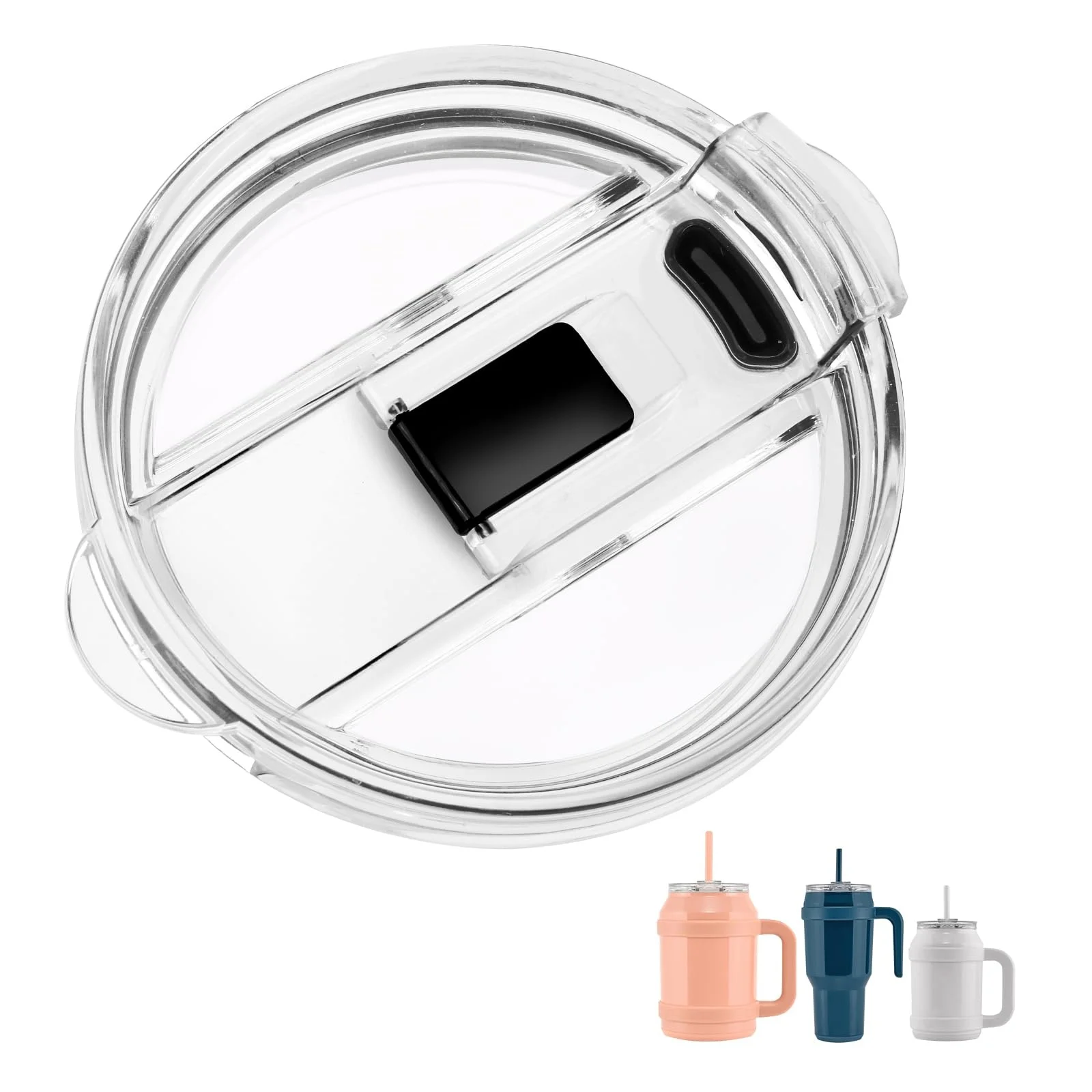Water bottle replacement lid for 50oz 40oz reduced cups 32oz cups with straw direct drinking 10x9.4x3.1cm 100 grams Clear