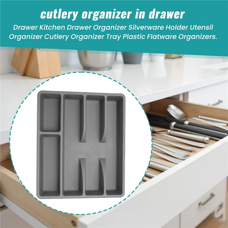 

A11E-Organizer Box Utensil Organizer Cutlery Organizer Tray Plastic Flatware Organizers