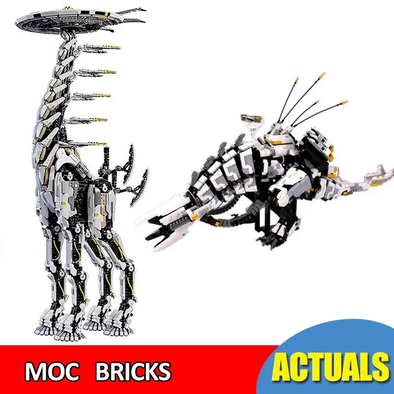MOC Horizon Zero Dawn Tallneck اللبنات نموذج نسخة ضخمة الزرافة اللبنات لمجموعة الكبار