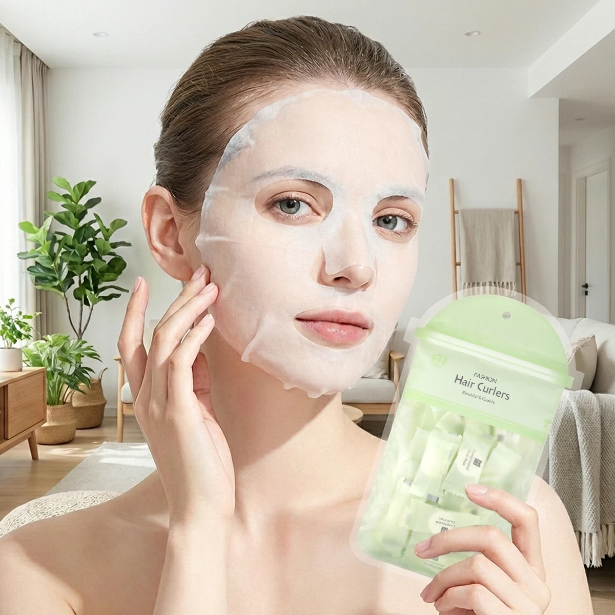 50-Piece Disposable Nonwoven Compressed Wet Mask-Individually Packaged Single-Use Patch, Suitable for All Skin Types.