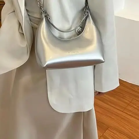 

Trendy High End Underarm Bag Women Commuter Shoulder Girly Crescent Fashion Leather Tote Crossbody