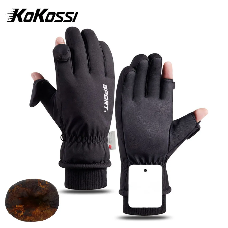kokossi-luvas-de-inverno-a-prova-dwaterproof-agua-antiderrapante-esportes-ao-ar-livre-esqui-ciclismo-luvas-termicas-quentes-dois-dedos-flip-luvas-da-motocicleta