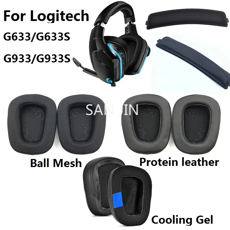 

Suitable for Logitech G633/G633S/G933/G933S/G533/G935/G635/G433 Headphones replacement ear covers Earmuffs Ear pillow headband