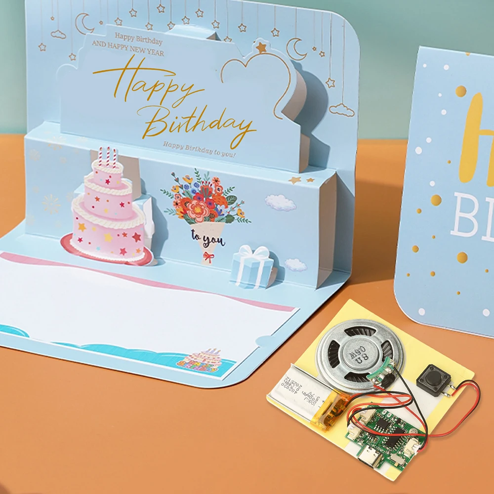 8M MP3 Type-C Charging & Audio Download One-click Recording Module for DIY Greeting Card Pop-up Book Fridge Magnet Handmade Gift image 6
