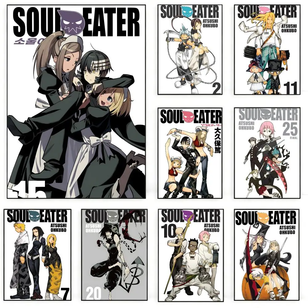 Anime Soul EaterS Poster Poster Nordic HD Self-Adhesive Wall Sticker Home Café Bedroom Living Room Art Decor Gift