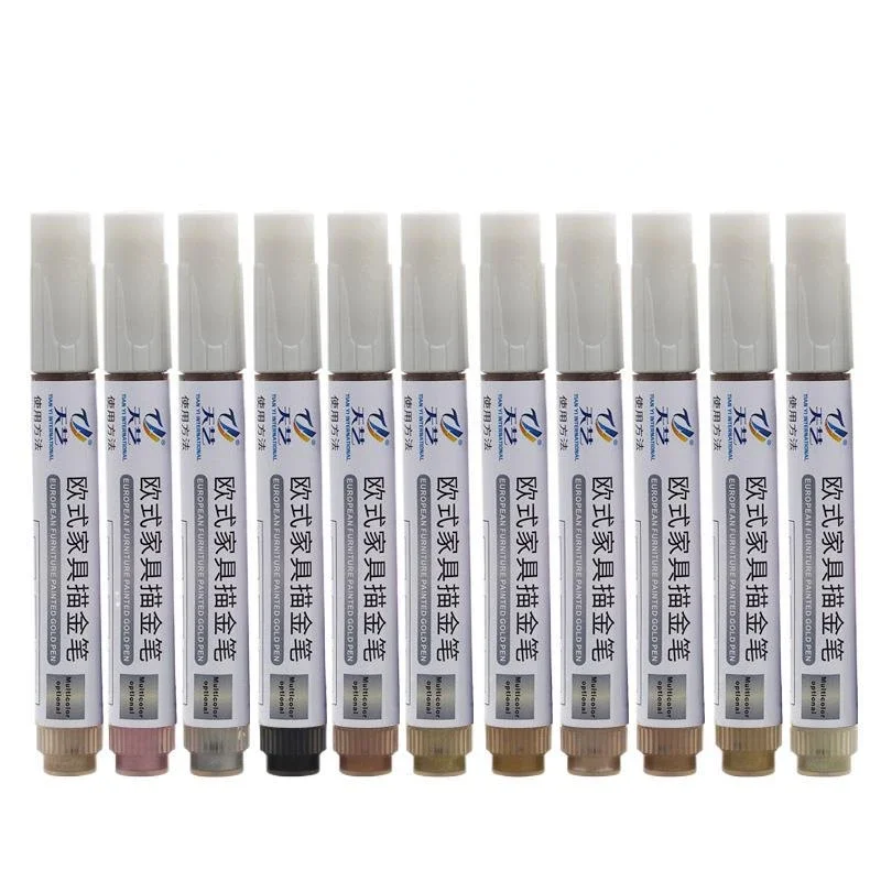 2 Pcs European Gold Paint Pen Paint Repair Marker for Cabinet Door Creative Diy Ceramic Appliance