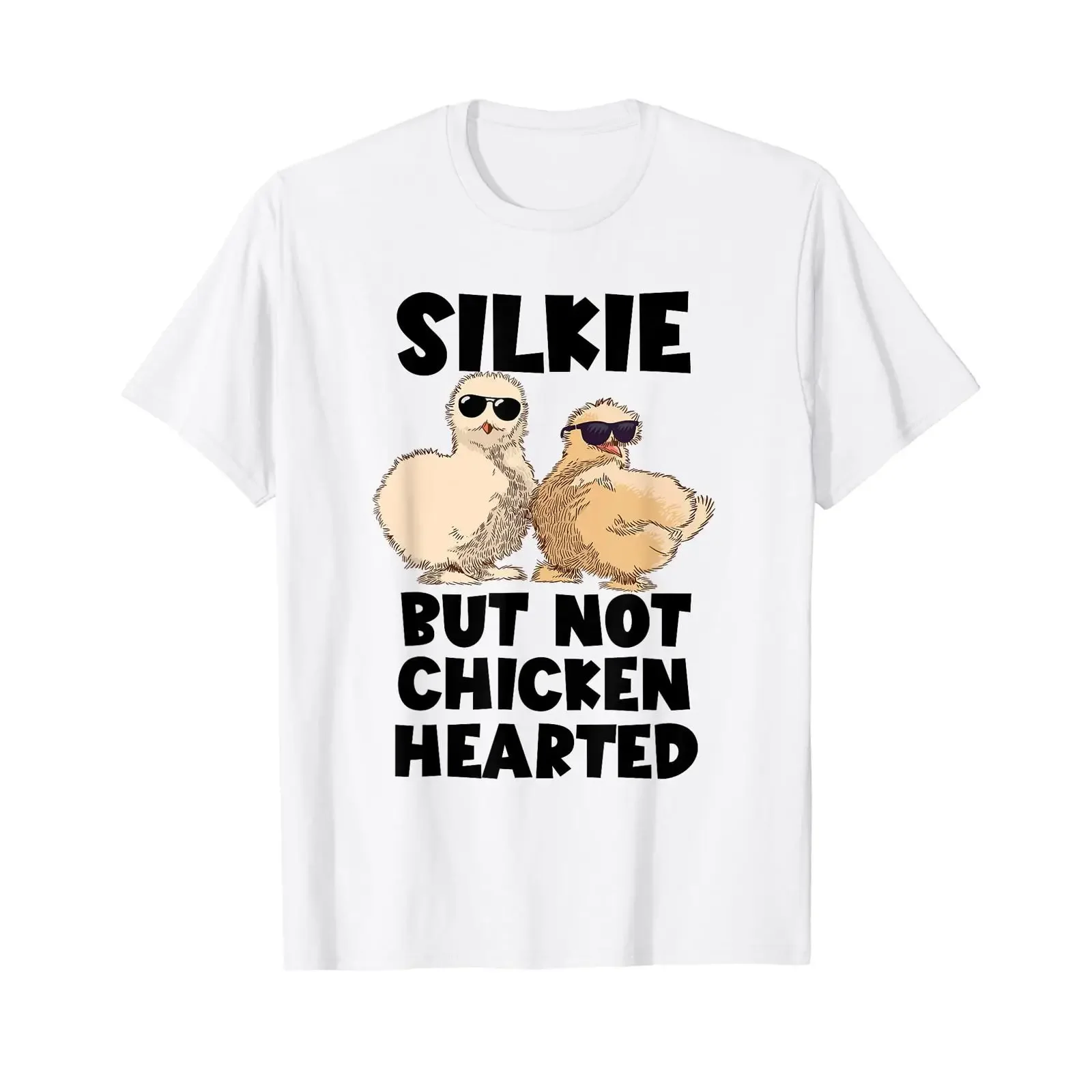 Silkie Chicken not a with hearts smooth cuddly bird T shirt vintage Washed Breathable Comfortable Slightly Stretched homme