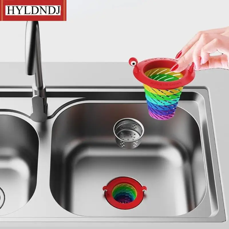 Kitchen Sink Filter Retractable Mesh Sink Filter Little Monster Filter Floor Drain Bathroom Sink Drain Filter Anti-Clogging