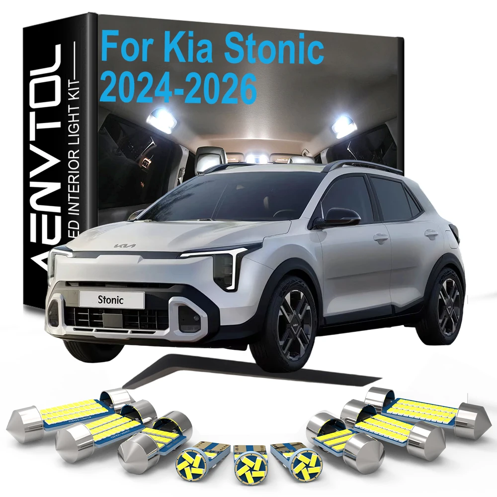 11-teiliges Set für Kia Stonic 2024 2025 2026 LED-Innenbeleuchtung, Leselampe, Kofferraumbeleuchtung, Kennzeichenbeleuchtung, Auto-Glühbirnen-Set, Canbus, fehlerfrei