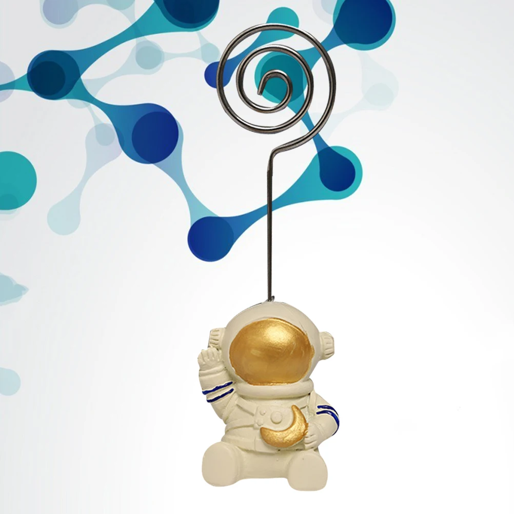 

Astronaut Business Card Holder Nordic Photo Clip Creative Memo Stand Adorable Note Holder for Home