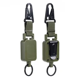 Porta portachiavi in filo di acciaio di alta qualità Ganci per zaino tattico multiuso Bobine per badge retrattili Accessori per esterni