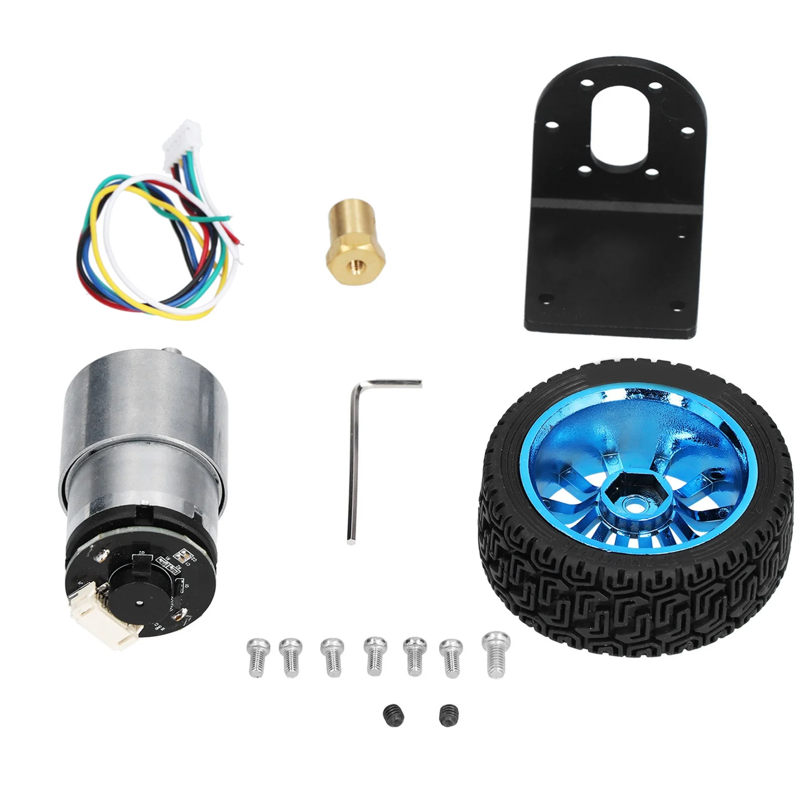 

Encoder Motor Set CW CCW Shaft DC Gear Motors with Bracket Wheel for Balance Car DC12V110RPM