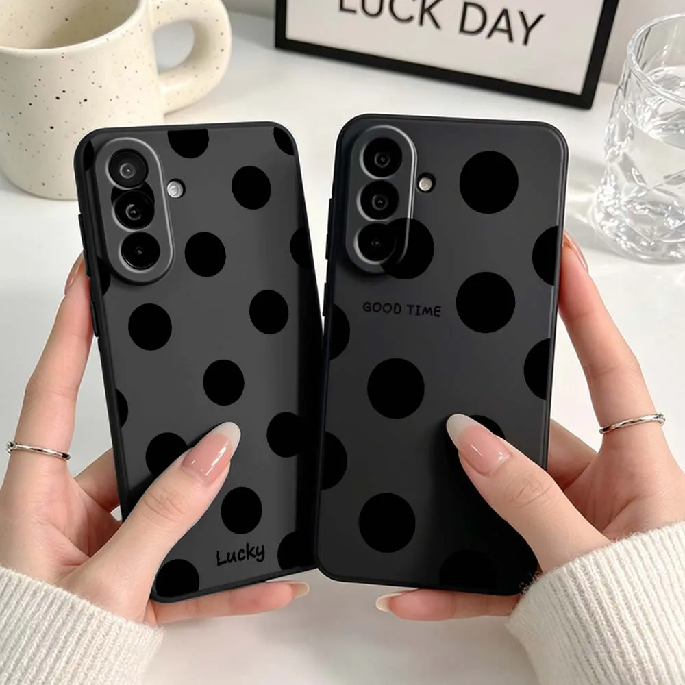 

Polka Dot Lucky For Samsung A04 A05 A06 A07 A12 A3 A14 A15 A16 A17 A23 A24 A25 A26 A32 A22 A31 Black Phone Case