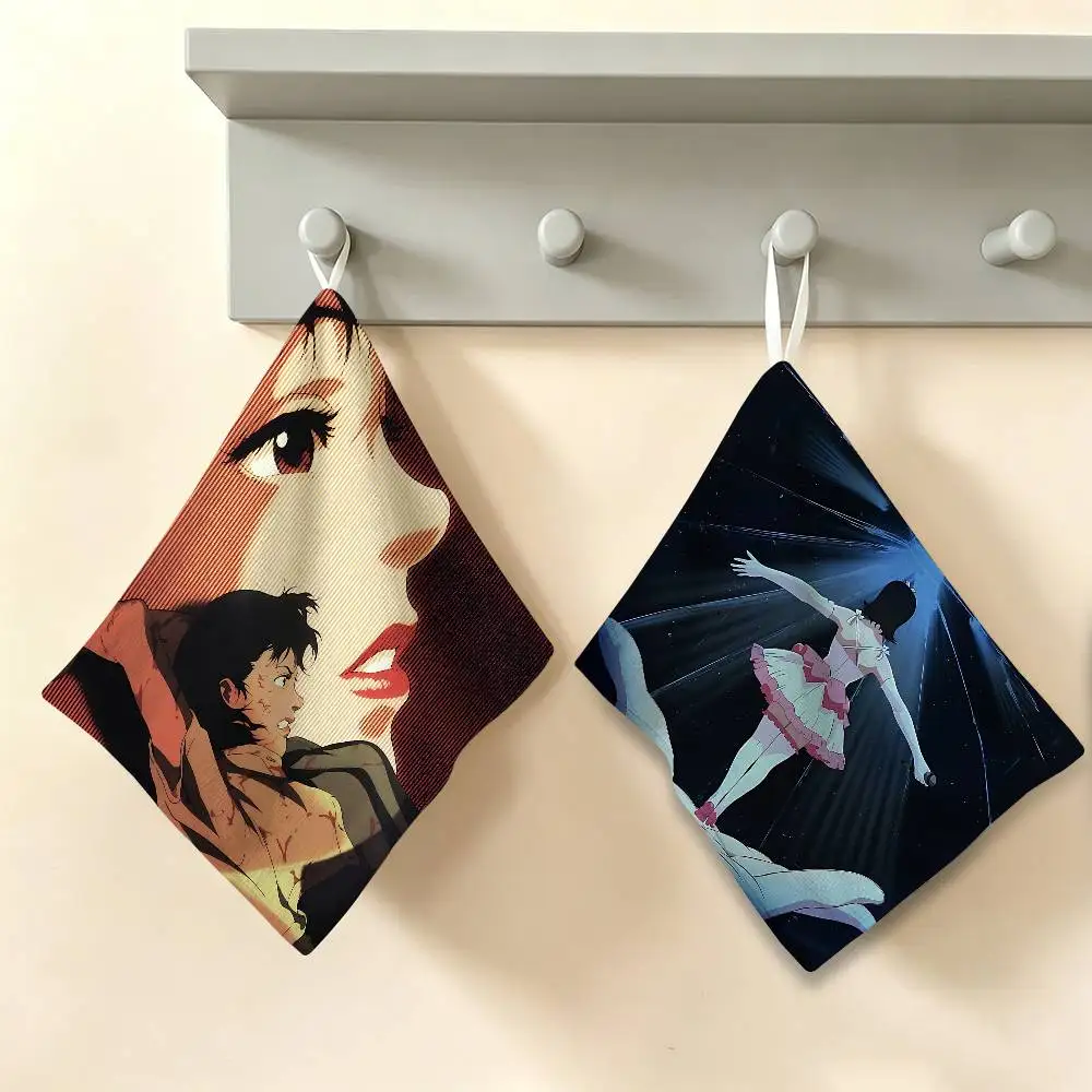 perfect blue canvas Japanese anime horror movie Polyester Cotton Hanging Kitchen Towel, Hand Wiping Towel for Hotel Cafe