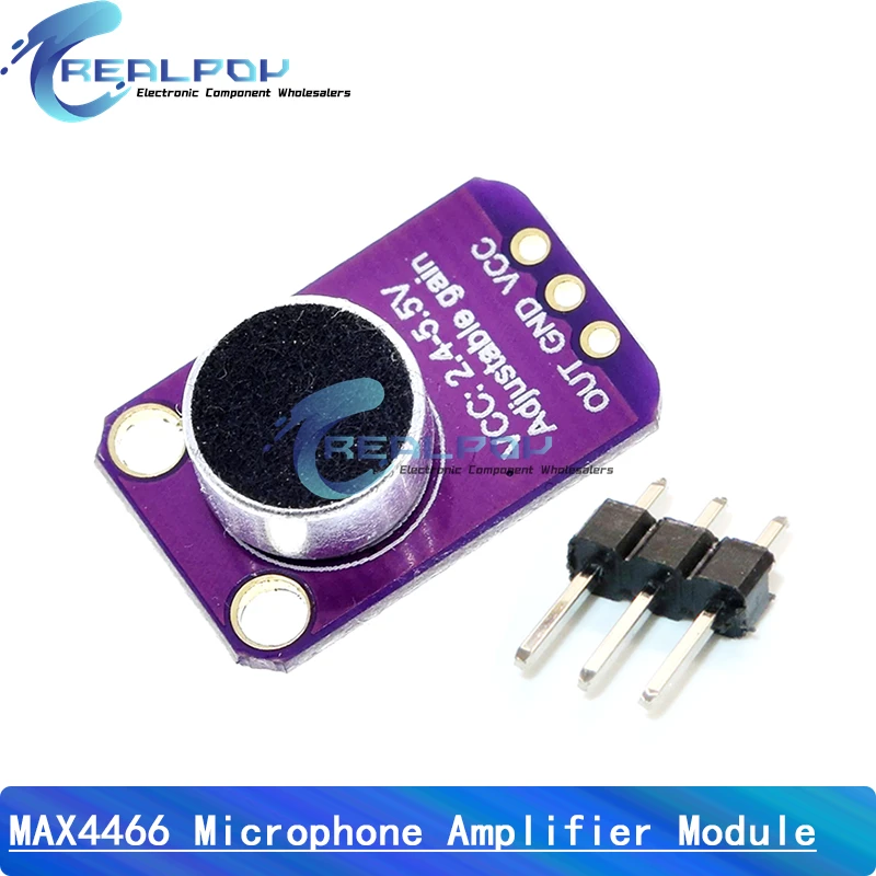 GY-MAX4466 MAX4466 Electret moduł wzmacniacz mikrofonowy regulowany zysk z płyta wzmacniacza GND VCC 2.4-5V DC dla Arduino