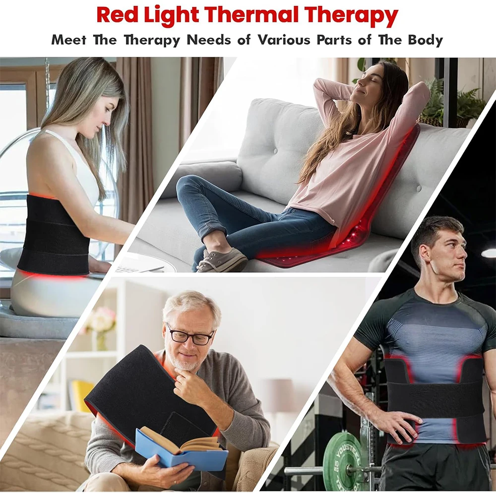 Coussin chauffant pour thérapie à la lumière rouge et infrarouge, 360 pièces, led 660nm et 850nm, pour le corps, le visage, la taille, le dos, le soulagement de la Fatigue de la peau, nouveauté 2025