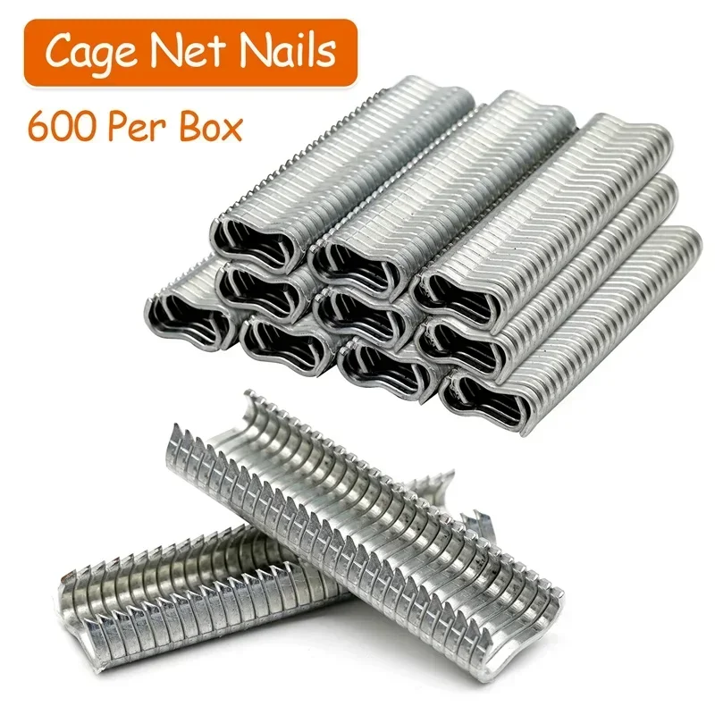 600 Pcs/box M Nail Ring Cages Installed Chicken Duck Bird Dog Cage Clamp 2.0 Quail Tied Dove Cage Clamp Rabbit Staples