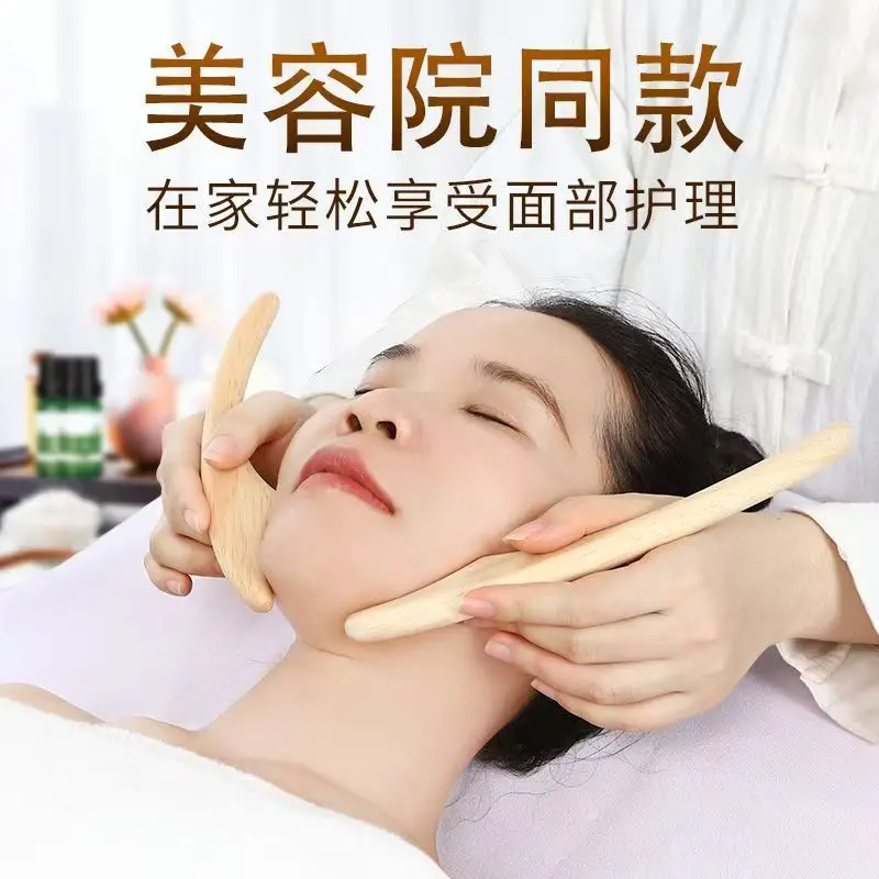 Cypress Wood Body Carving Face Carving Rod Part Body Shaping Sculpture Rod Scraping Acupoint Massage Rolling Bar Beauty Salon
