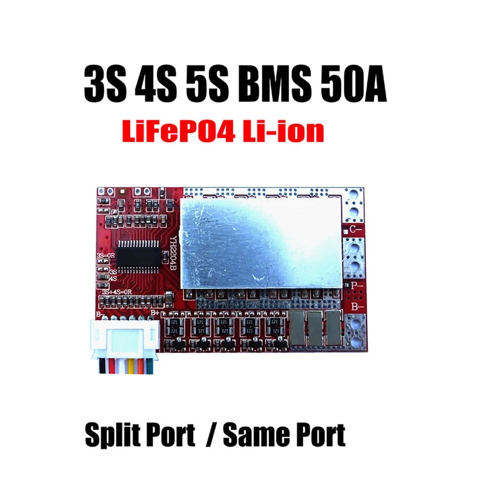 

3S 4S BMS 50A 12V 16,8 V 21V 18650 Защитная плата литий-ионного аккумулятора LiFePO4 с балансировкой для электрического инвертора солнечной батареи