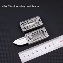 EDC Titanium Alloy Knife Portable Telescopic Knife Outdoor Self Defense Disassembly and Assembly Quick Tool Key Pendant