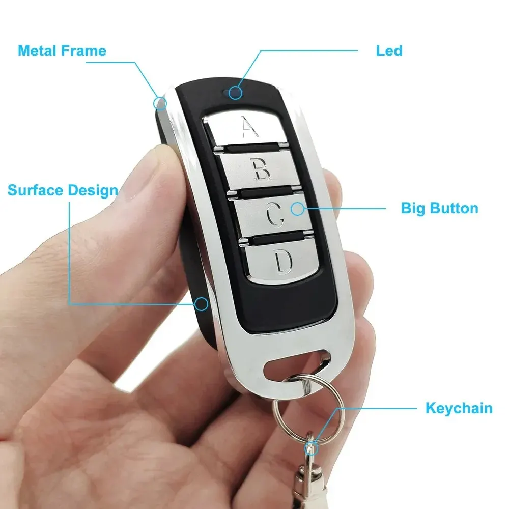 433MHz Garage Door RF Remote Control Universal Wireless Transmitter Duplicator for Electric Gate Shutter Key Fob Command Clone