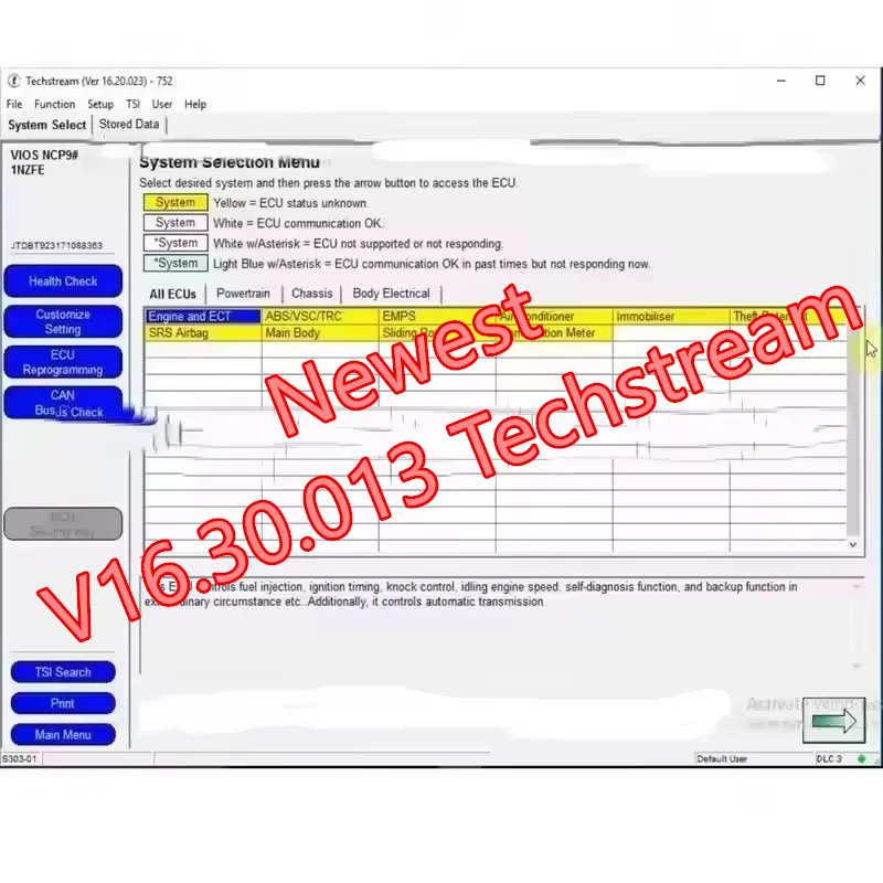 Newest V16.30.013 Techstream Diagnostic Tool for Toyota Lexus Scion ECU/ECM Programming Coding Key Learning System Scan Reset