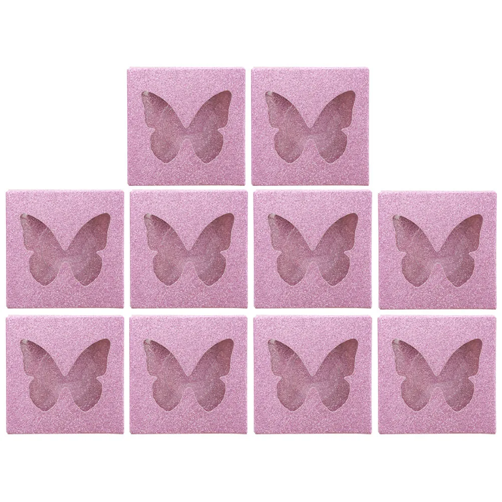 10Sets Colorful Square Lash Cases Butterflies Design Eyelash Storage Organizer False Eyelash Holder Lash Boxes