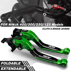 Pour Kawasaki NINJA 400/300/250/125 Levier d'Embrayage Levier de Frein Ensemble de Leviers à Main Frein et Embrayage Réglable Rabattable Extensible Accessoires Moto Pièces Détachées