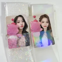 50pcs Kpop Card Sleeves 61x91mm 58x89mm Laser Holder For Postcards Top Load Films Photocard Game Cards Protector