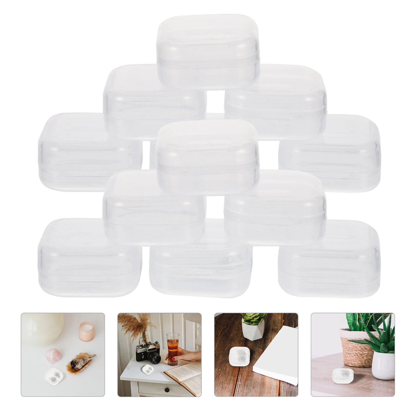 

40pcs Earplug Boxes Clear Plastic Storage Containers Earring Case Beads Boxes Jewelry Travel Small Packing Box Home Storage