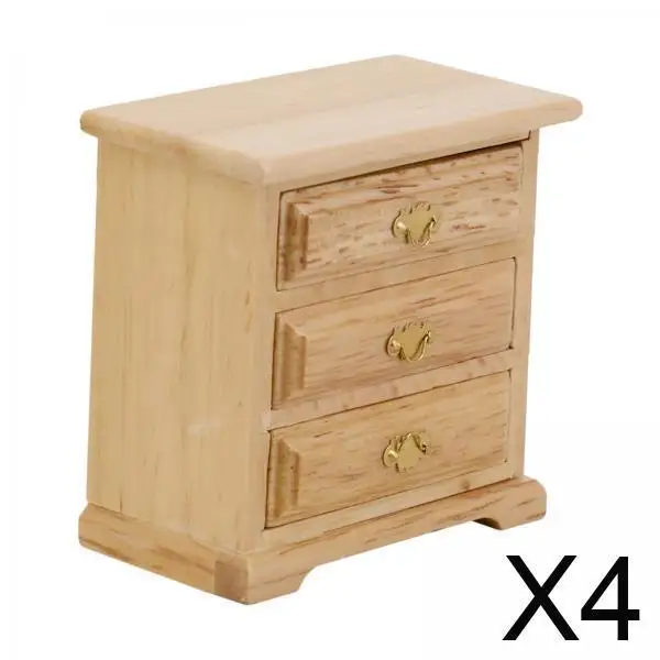 

Miniature Cabinet Wooden Dollhouse Furniture Bedroom Drawer 1 12 Scale Micro Scene Decor for Doll House Accessories