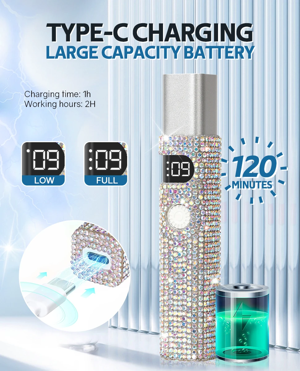 Mini lampada per unghie a LED UV portatile Lampada per unghie a forma di penna Lampada per manicure ricaricabile ad asciugatura rapida per polimerizzare tutte le unghie Lucidatura del gel