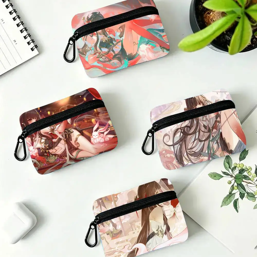 Lingsha Honkai Star Rail Oxford Fabric Wallet With Zipper, Hanging Multifunctional Bag For Credit Cards, Keys, Coins Headphones