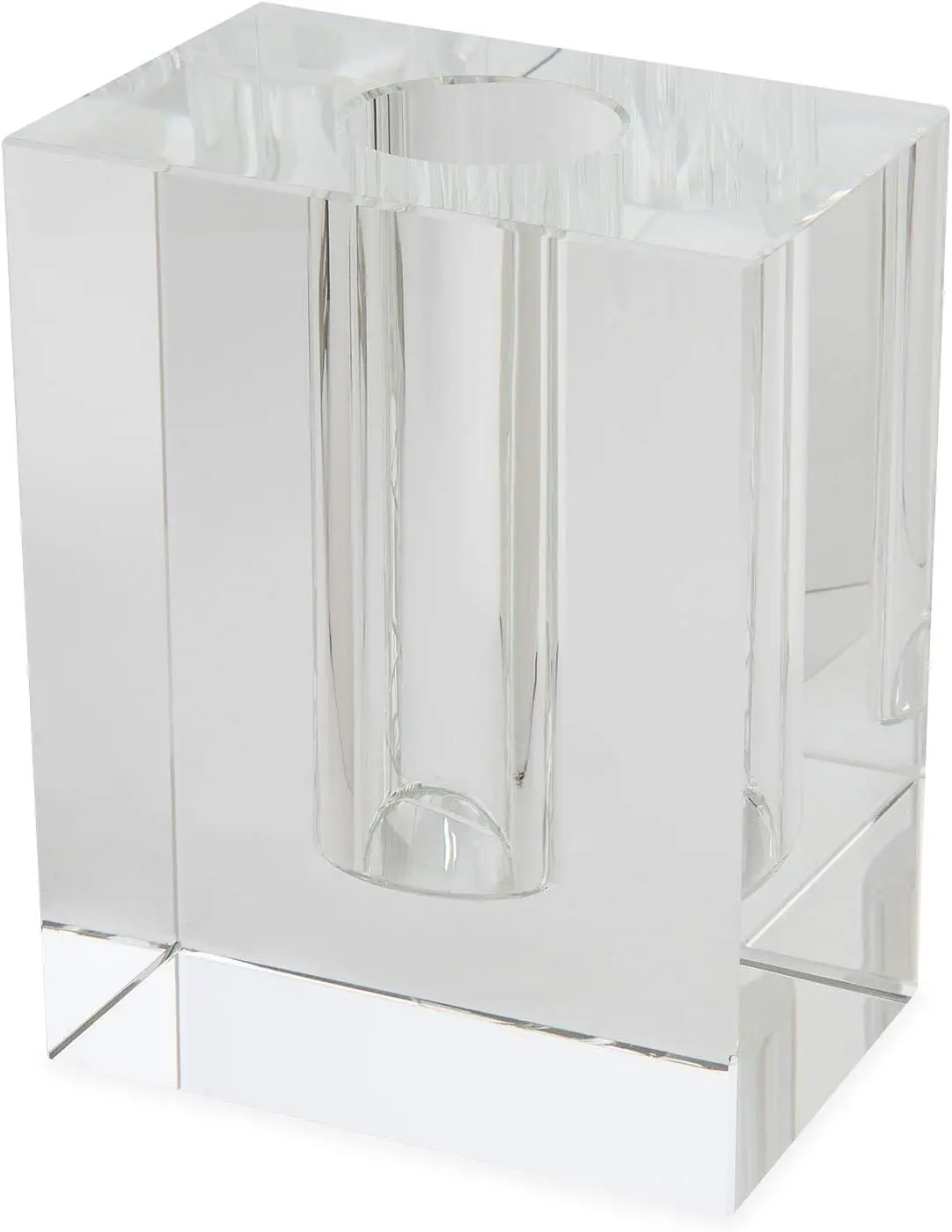 Design Elegant Clear Crystal Glass Vase, Heavy Crystal Rectangular Vase, Boutique Quality Home Décor (4