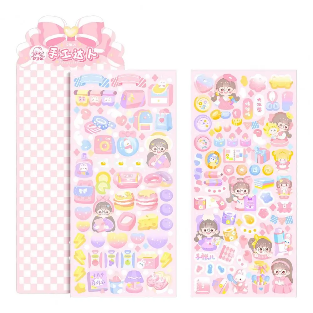 1 Pack Scrapbook Sticker DIY Sticker Comes with Die-cutting Cartoon Girl Card Decoration Scrapbook Sticker Stationery