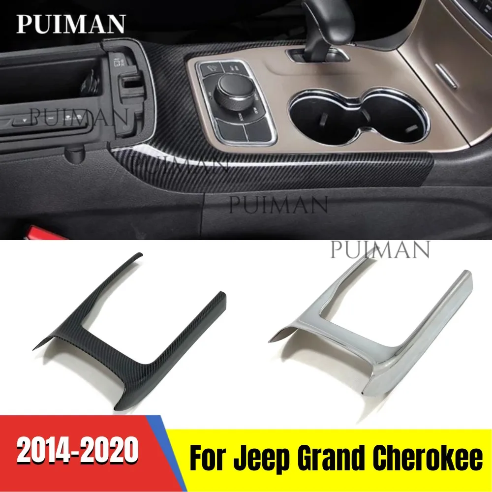 

For Jeep Grand Cherokee 2014-2019 2020 Accessories ABS Chrome Car gear shift knob frame panel Decoration Cover Trim Car Styling