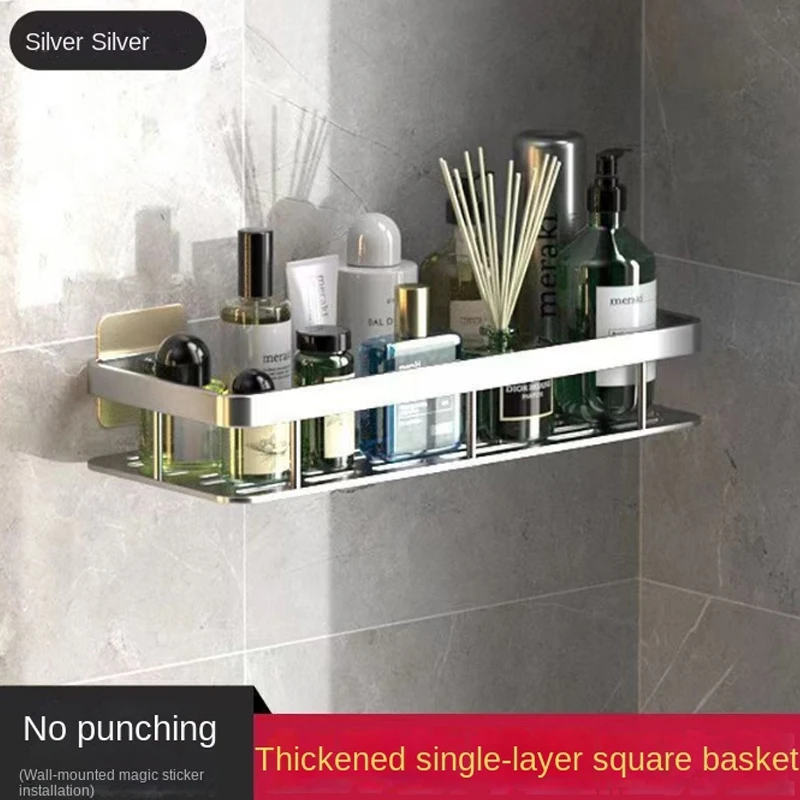 Badkamer Opslagrek Geen Boor Planken Muur Mount Hoek Douchehouder Voor WC Shampoo Organizer Badkamer Accessoires