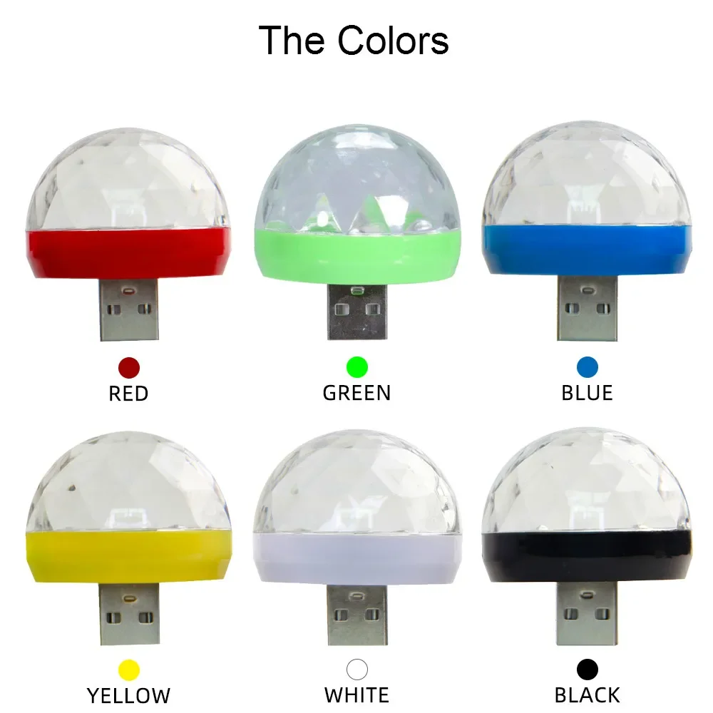 Luce d'atmosfera USB per auto DJ RGB Mini suono musicale colorato Proiettore stellato Cielo Luce notturna Lampada per atmosfera per auto per feste