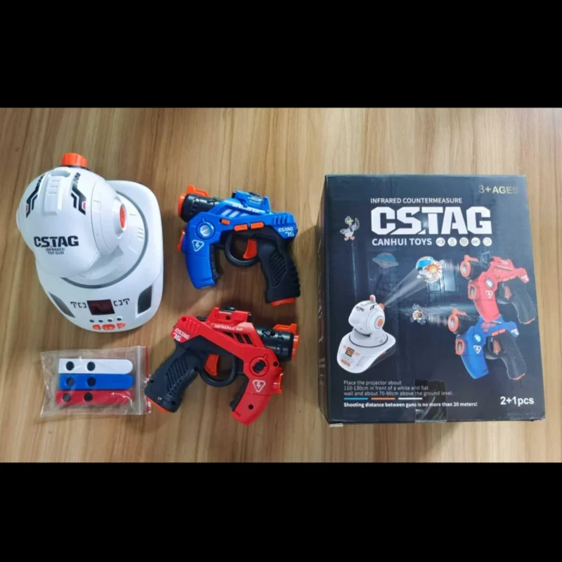 CSTAG Projector Duck Hunt Shooting Game Kids Gifts Toy For Boys Laser Tag Infrared Mini Pistol Guns Battle Game Indoor