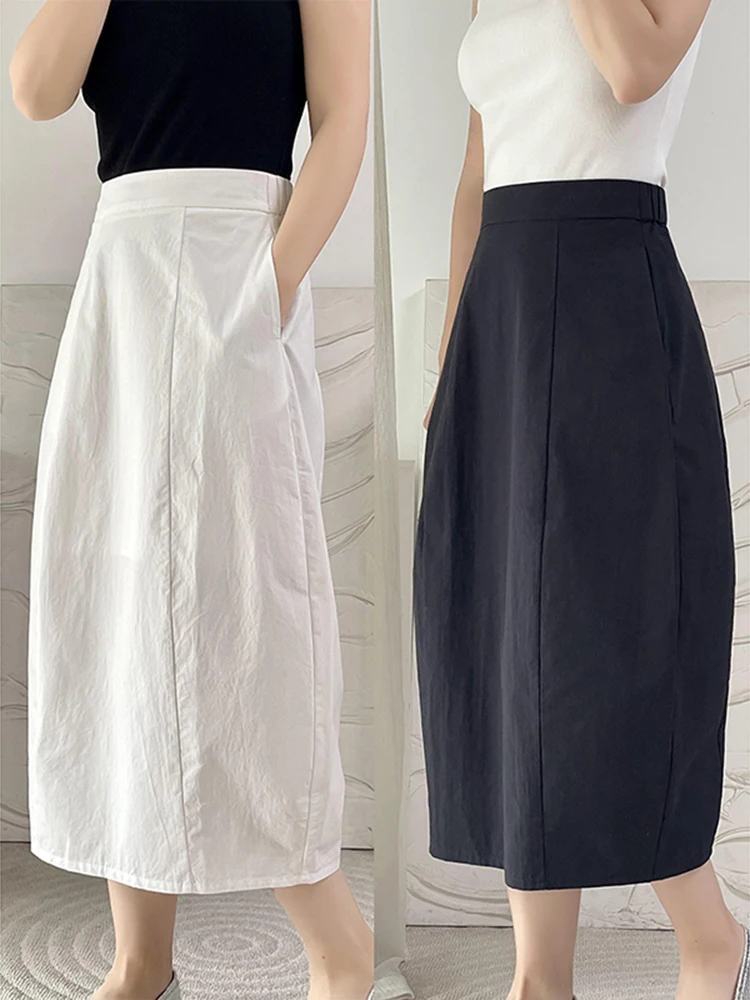 

Новая женская юбка-клеш из хлопка с эффектом против морщин, свободного кроя, с высокой талией, для весны и лета, в художественном стиле