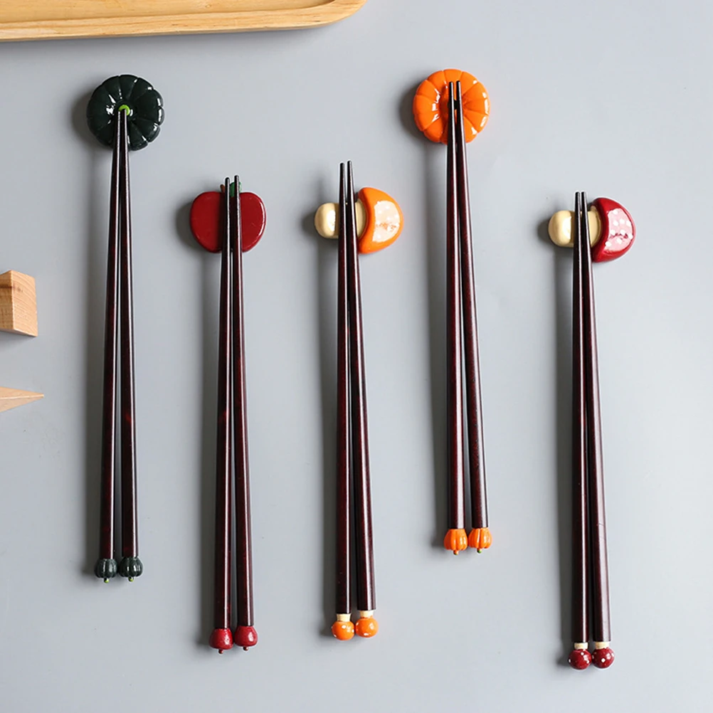 

Solid Wood Chopsticks Perfect Size Kitchen Reusable Household Red Mushroom Bamboo