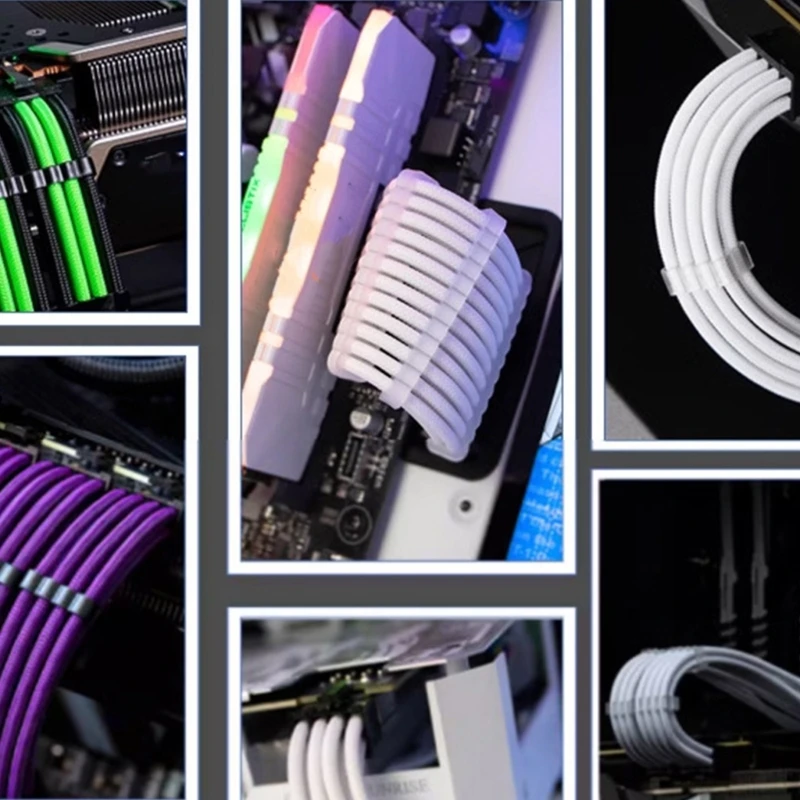 J78A Power Cable Sleeve Management Tool Set with 34PCS Acrylic Combs for Efficient Power Cable Computer Wiring Arrangement